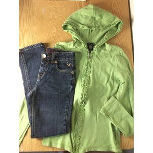 Girls Justice Jeans Simply Low And Zip Up Hoodie Size 10 Small